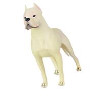 HEMOTON Statuetta Cane in Plastica Bianca Du Cao Realistica, Ornamento Decorativo da Scrivania e Giardino, Giocattolo Cognitivo, Figura Canina in Piedi per Interni e Regali