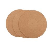 HEMOTON Tappetino per Giradischi in Sughero 12 Pollici 3 Pezzi Cuscinetto Antiscivolo Originale Retrò Accessorio per Stabilizzare Dischi Vinile per Dj e Appassionati Audio