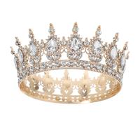 HEMOTON Tiara Corona Vintage in Lega Bianca Strass per Sposa