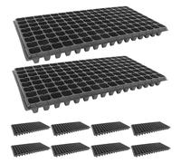 HEMOTON Vassoio Coltivazione 128 Celle PVC Nero 10 Pezzi per Vivaio | Atmosfera Estiva, Scatola di Germinazione 80g, Vasi da Vivaio per Giardino e Bonsai