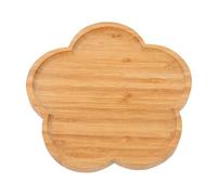 Hemoton Vassoio da portata in legno Piatto da dessert a forma di fiore Vassoio per alimenti Piatto da portata Piatto da portata Piatti per bistecca Pesce Frutti di mare Cottura Giallo