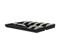 HEMOTON Vassoio Porta Soldi da Cassetto 9 Scomparti, Organizer Contanti e Monete in Plastica Nera con Clip, per Registratore di Cassa, Negozi e Supermercati