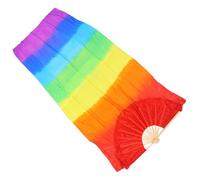 HEMOTON Ventaglio da Danza del Ventre in Seta Artificiale con Telaio in bambù Velo Multicolore Gradiente Fluente per Performance e Fitness Ventaglio Manuale Professionale e Pratico per