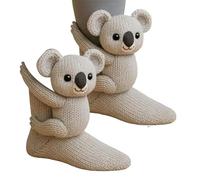 Hemousy 3D Knited Animal Socks for Women Kids, 1 Pair Funny Novelty Floor Sock for Christmas - Cute Animal Winter Highland Cow Socks