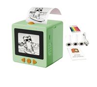 Hemousy AI Voice Sticker Printer, Mini Printer Sticker Maker Machine with Display for Diy, Diary, Photos - with 3 Paper Rolls and 5 Coloring Pens