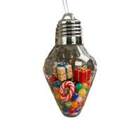 Hemousy Christmas Bulb Gift Jar, Fillable Christmas Light Bulbs Shape Clear Ornaments, Empty Candy Cards Jars, Hanging Ornament Blanks in a Bottle for Stocking Stuffers DIY Home Decor