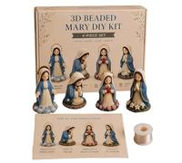 Hemousy DIY Christian Beading Kits, Handmade Tiny 3D Beaded Christian Figure DIY Kit for Adults & Beginners