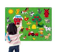 Hemousy Set di tavolette in Feltro per Animali della Fattoria, tavolette in Feltro da Parete per Bambini, Kit di attività di Gioco interattivo a Parete, Primi Giocattoli educativi, Pannello da Parete