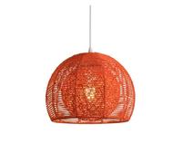 Hemp Rope Chandeliers Color Creative Decor Lampshade with Metal Frame Adjustable Hanging Lights for Kitchen Island, Dining Living Room, Restaurant, Café(Red,36cm)