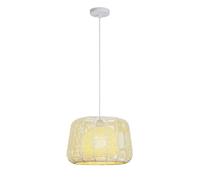 Hemp Rope Elegant Coastal Woven Chandelier Light Bedroom Scandinavia Decor Lamp Shade Industrial Pendant Lighting for Kitchen Island Sink Dining Room(Beige,11.8in*8.6in)