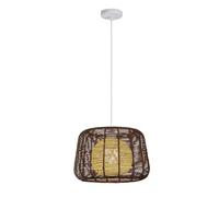 Hemp Rope Elegant Coastal Woven Chandelier Light Bedroom Scandinavia Decor Lamp Shade Industrial Pendant Lighting for Kitchen Island Sink Dining Room(Brown,11.8in*8.6in)