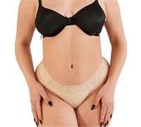 HEMSLEY Mutande Mestruali Donna - Perizomi Mestruali - Mutandine Mestruale Anti-Perdita e Traspiranti - Tanga Ciclo Mestruale con Pizzo Elegante (IT, Numero, 46, Regular, Regular, 1, Nudo Plus)