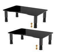 Hemudu 2 Supporto Monitor Scrivania, Rialzo Monitor con Altezza Regolabile, Porta PC Portatile per TV LCD LED a schermo piatto, Laptop/Computer/Xbox One, 38X24X8.6cm, Supporto PC Peso Massimo 40kg