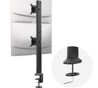 Hemudu Supporto Monitor Doppio, Braccio Monitor Scrivania Regolabile in Altezza per Schermi LCD LED da 13 a 34 Pollici, Inclinazione 25°, Rotazione 360°, Girevole 100°, Capacità di Peso Fino a 20 kg