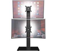 Hemudu Supporto Monitor Scrivania Doppio, Supporto TV Da Tavolo per Schermi Nero