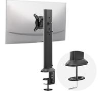HEMUDU, Supporto singolo alto per monitor da scrivania adatto per schermo piatto curvo da 13" a 32", girevole, regolabile in altezza, con rotazione, può supportare fino a 35 kg, nero