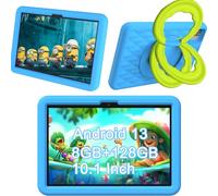 HEMUYT Tablet Bambini 10,1 Pollici, Tablet Android 13 con Wifi, 8GB RAM+128GB ROM, Tablet per Bambini con Batteria 6000mAh, Custodia Antiurto EVA, Controllo Parentale, Doppia Fotocamera (Blu)