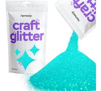 Hemway Craft Glitter - Microfine 1/256" .004" (0,1 millimetri) - Glitter per Arte e Mestieri Bicchieri di carta di vetro Decorazioni fai da te Progetti - 100g - fluorescente al neon blu