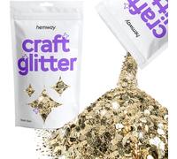 Hemway Craft Glitter - Mix Multi-Size Con Brillantini Fini Per Arti E Mestieri Decorazioni Per Pittura In Resina Epossidica, Cosmetici Per Nail Festival - Champagne Oro - 100g / 3.5oz