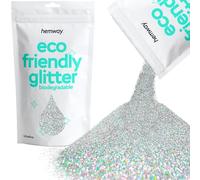 Hemway Eco Friendly biodegradabile glitter 100g / 3,5 once Bio Cosmetic sicuro Sparkle vegan per Face, Ombretto - 1/128" 0,008" 0,2 millimetri - argento olografico