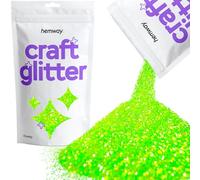 Hemway fluorescente UV mestiere verde glitter - Chunky 1/40" 0.025" Per Glitter arti del mestiere bicchieri di carta vetro Decorazione fai da te - 100g