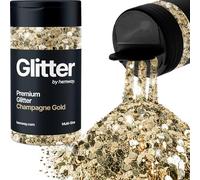 Hemway Oro Champagne Mix di Glitter in 5 Dimensioni 120g/4.2oz Grosso Metallico Resina Arte Multi-Formato Porporina Paillettes per Epossidica, Capelli Corpo Occhio Arte delle Unghie Festival