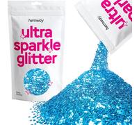 Hemway | Ultra EXTRA Sparkle Glitter CHUNKY Glitter 1/24" 0,040" 1 millimetro 1000mic [100g, Ocean Blue]