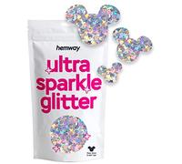Hemway Ultra Sparkle Glitter - 1/6" 0,165" 4mm - Topolino scintillio Paillette Confetti, decorazione del partito, chiodo, corpo, viso, Arte, Artigianato - argento olografico - 50g