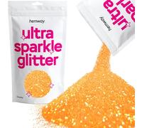 Hemway | Ultra Sparkle Glitter Chunky 1/40" 0.025" 0,6 millimetri - (fluorescente arancione) cosmetici sicuri, Artigianato, matrimoni, decorazioni, arte, bellezza - 100g
