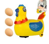 Hen Toy Chick - Electric Laying Eggs Walking Chicken with Universal Wheels | Creative Easter Toy with Lights Music For Kids | Home Nursery Educational Ornament