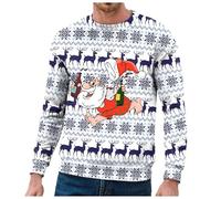 Henagehde Maglione Natale Uomo, Maglie Natale Uomo Maglioni Natalizi Divertenti on Renna Natalizia, Maglione Invernale Caldo, Maglione Natalizio a Maniche Lunghe, Maglioni Norvegesi Christmas Sweater