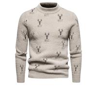 Henagehde Maglioni Natale, Maglie Natale Uomo Maglioni Brutti di Natale on Renna Natalizia, Maglione Invernale Caldo, Maglione Natalizio a Maniche Lunghe, Maglioni di Natale Famiglia Christmas Jumper