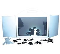 Henbea- Teatrillo de Sombras Racconti per Bambini Teatro delle Marionette o dei burattini, Colore Nero/Bianco, Grande, 1065