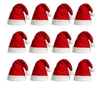 HENBRANDT 1 confezione da 12 cappelli di Babbo Natale, classici rossi, accessori per feste in costume per adulti, feste in ufficio, celebrazioni di Natale, eventi, travestimenti, cappelli per uomini e