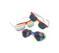 HENBRANDT 1 x adulto Rainbow Pride Shutter Occhiali LGBT Pride Accessori Novità Occhiali da sole in plastica anni '80 Club Eyewear Shutter Shades Retro Prop Discoteca Costume accessorio
