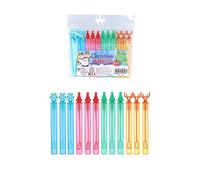 Henbrandt 12 mini tubi per bolle di Natale con bacchetta magica per bambini, 4 ml, con decorazioni natalizie, sacchetti per feste, giochi all'aperto, per ragazzi e ragazze