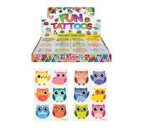 Henbrandt 12 tatuaggi temporanei a forma di gufo, ideali per bomboniere e buste regalo