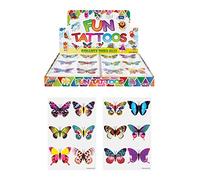 Henbrandt 144 tatuaggi temporanei a forma di farfalla, ideali per bomboniere e buste regalo