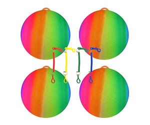 HENBRANDT 25 cm arcobaleno palla con gancio e spirale portachiavi (4 x sfere)