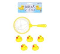 Henbrandt 5 Mini Anatra di Gomma con Rete - 5 Mini Rubber Ducks with Net
