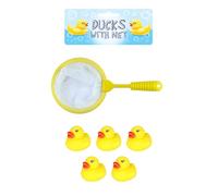 Henbrandt 5 Mini Anatra di Gomma con Rete - 5 Mini Rubber Ducks with Net