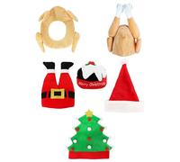 HENBRANDT Collezione di cappelli natalizi, 6 modelli assortiti per adulti, accessori per costume da Babbo Natale, budino, elfo e albero di Natale