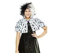 HENBRANDT Costume da donna da dalmata con colletto, costume da cattiva crudele, accessorio per Halloween, taglia unica