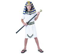 HENBRANDT Costume da faraone egiziano per bambini, età 4-12 anni, Giornata mondiale del libro/settimana (10-12 anni)