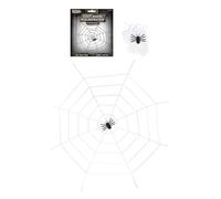 HENBRANDT Decorazione a ragnatela gigante per Halloween, 152 x 152 cm, realistica, raccapricciante, spettrale, decorazione per interni ed esterni, con ragno dettagliato incluso