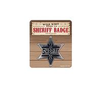 HENBRANDT Distintivo dello sceriffo per adulti, 5,5 cm, distintivo dello sceriffo della polizia, cowboy, detective del selvaggio West, travestimento p...
