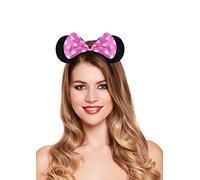 HENBRANDT Serra Tete Minnie | Bambini O Adulti | Rosa a Piselli con Nodo | Fascia per orecchie Mouse