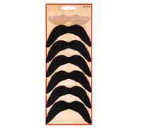 HENBRANDT Set di 6 baffi adesivi finti neri I costume adesivi uomo accessorio I messicano anni 70 Gringo