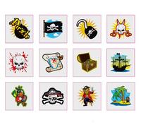 Henbrandt Tatuaggi temporanei - Pirata - 12 x 1 confezione = 12 tatuaggi forniti