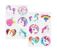 HENBRANDT Tatuaggi Unicorni, Confezione da 10 Fogli, 6 per Foglio